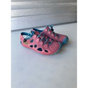 KEEN Rio Kids Size 2 Sandals Pink Blue Splatter Closed Toe Water Shoes Girls